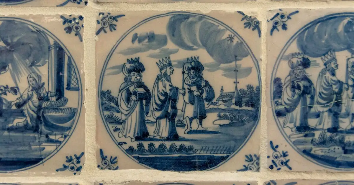 Delft Keramikfliesen: Traditionelle blau-weiße Fliesen
